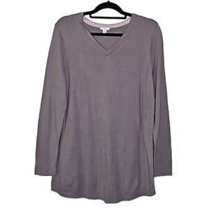 J.Jill Womens size M V-Neck Sweater Brown Tunic Length Cottagecore Goblincore